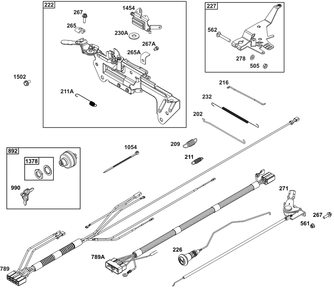 Controls Group Diagram and Parts List for 540477-0129-B5 400000 - 699999 Briggs and Stratton Engine